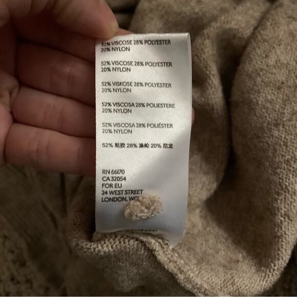 Anthropologie Light Brown Mock Neck Sweater Women’s M Soft Classic Neutral - Picture 3 of 5